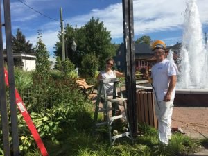 Travaux de peinture au parc PA, L'Aurier-Station