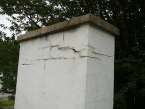 restauration de fissure sur cheminee stucco