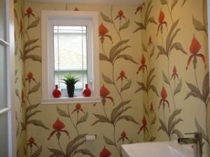 tapisserie vinyle salle de bain